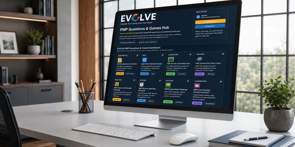EVOLVE PMP trainer materials package for instructors, including PMP exam slides, manuals, games, and