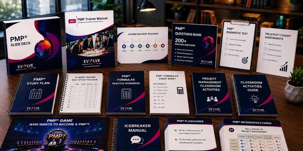 EVOLVE PMP exam trainer materials aligned with PMBOK 8th Edition and 2026 PMI exam updates.