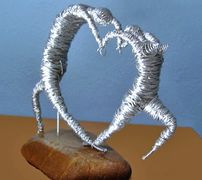 "One Haert" stainless steel wire sculpture