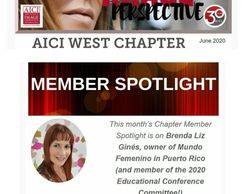 AICI West, member spotlight June 2020 Brenda Liz Ginés