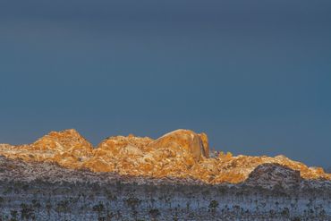 Wonderland of Rocks, Mojave Desert, winter, snow, sunrise, Joshua Tree National Park