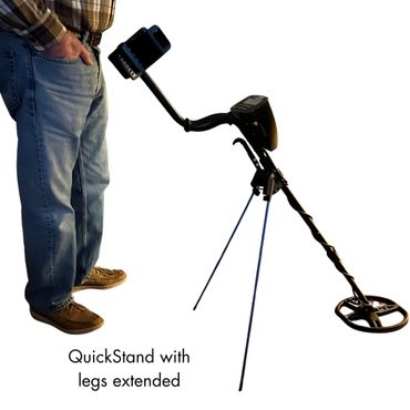 Metal Detector QuickStand with legs extended.
