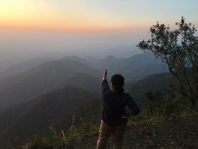 Panoramic view of five Kerala districts from Mountain Villa’s private hilltop retreat.