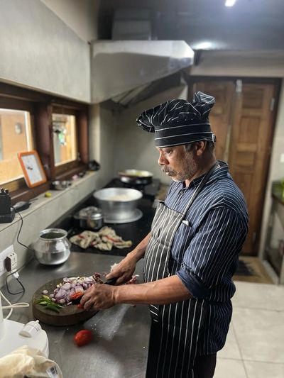 Authentic Kerala cuisine prepared with organic, farm-fresh ingredients at Mountain Villa kitchen