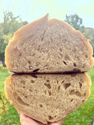 Picture of sourdough bread outside