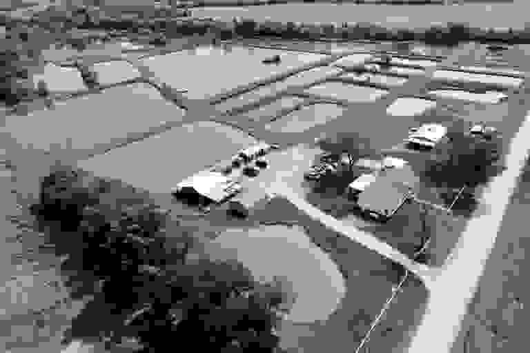 Aerial photo of raccoon valley fisheries