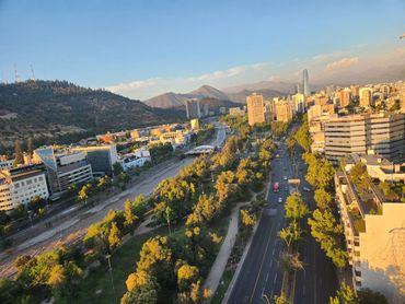 Balcony view from AIRBNB in Santiago in the Providencia Neighborhood (great location) 23rd floor.