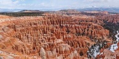 Bryce Canyon National Park is famous for its unique "hoodoos" created by snow, wind, and rain.