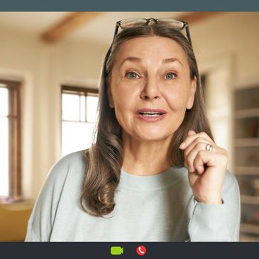 client on a video / zoom therapy call