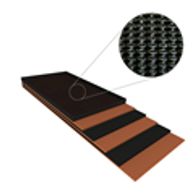 Banda transportadora deslizante en goma caucho negro a nido de abeja por maletas cajas y paquetes