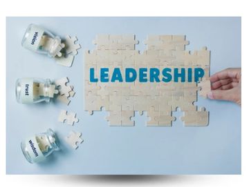 leadership word made of puzzle