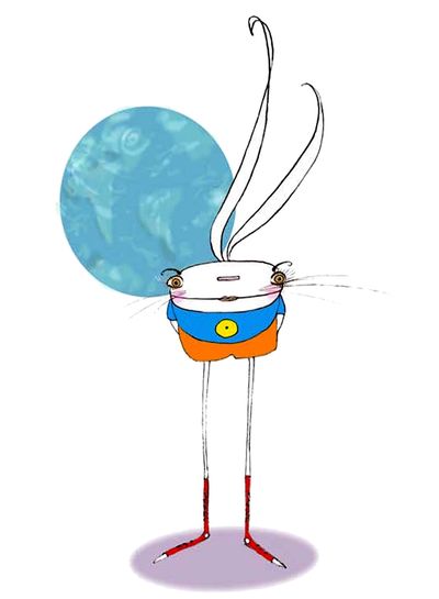 Bunny and earth on Contact Energy Coach Machi page