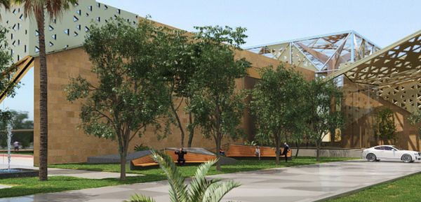 Exterior rendering of sports complex