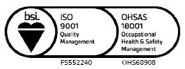 ISO9001
OHSAS 18001
BSI
Accreditation