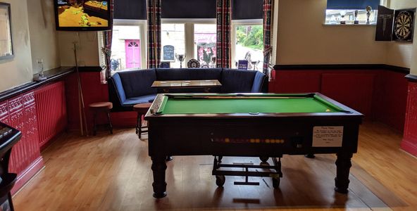 Pool table and darts at the Volunteer Arms, Copley, Halifax.