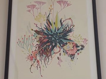 Floral. Geometric. Art. Eccentric. Framed Print.