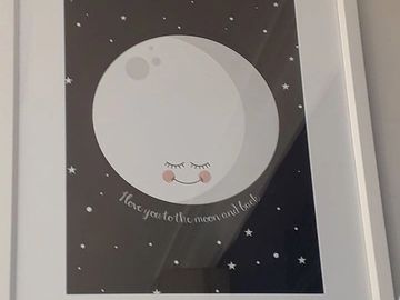 I love you to the moon and back. Framed Print.