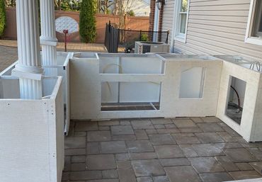 unfinished outdoor kitchen