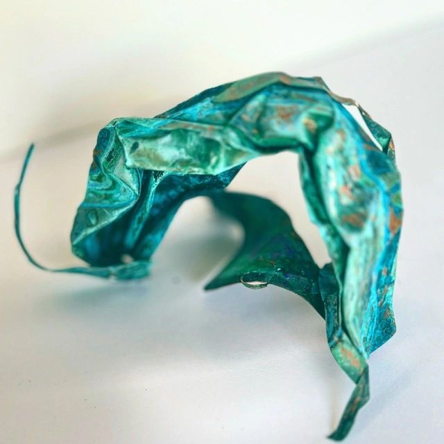 -VERDIGRIS SCULPTURE # 2 - Verdigris on copper foil, 5"H x 7"W x 7" D.jpg