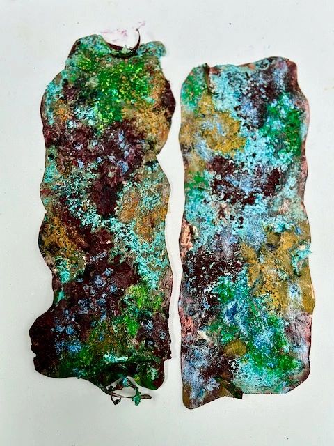Verdigris on copper with volcanic  particles,verdigris fragments & inks,
10 x X 8".jpg