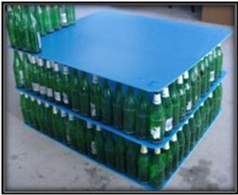 For increased sustainability we have developed a range of plastic layer pads for bottle and can manu