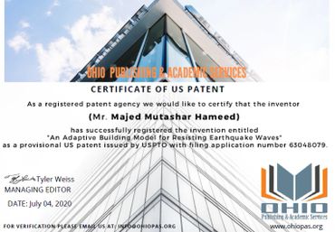 Congratulations (Mr. Majed Hameed) has successfully registered his idea as a provisional US patent