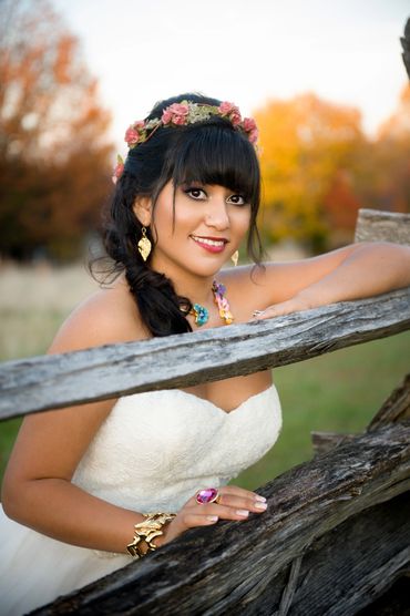 Whimsical bridal makeup.
