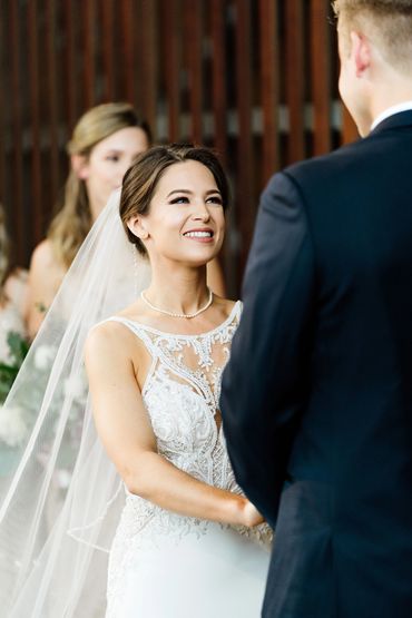 Fresh youthful bridal makeup.