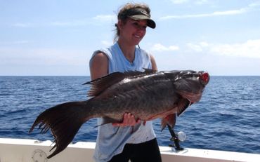 Scamp Grouper caught with a Barefoot Crab Decoy Jig
