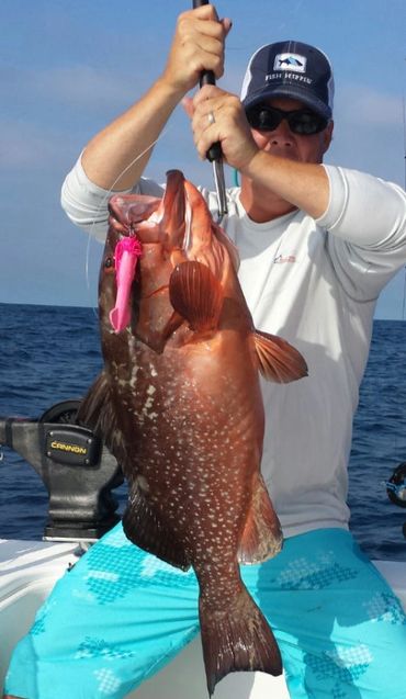 Red Grouper caught with a Barefoot Squid Decoy
