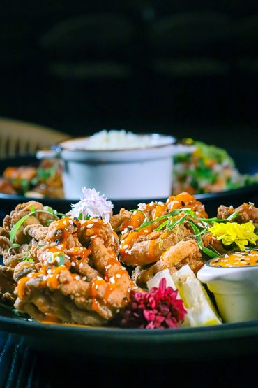 Vegetarian and gluten free mushroom calamari