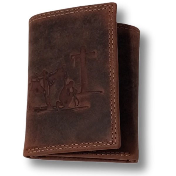 Experience the rugged elegance of Western Craft USA with this beautifully hand-tooled leather wallet—crafted with dedication and steeped in western tradition. for a second