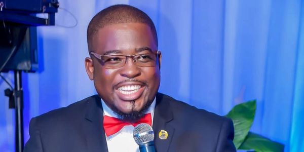 JJ engages the audience of a function put on by the Trelawny Municipal Corporation of Jamaica.