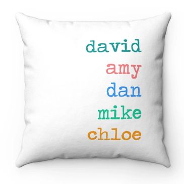 Pillow making craft kit with family names