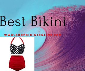 Angerella Women Retro Vintage Underwire High Waisted Bathing Suits Bikini 