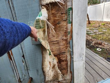 Moisture damage for improper install.