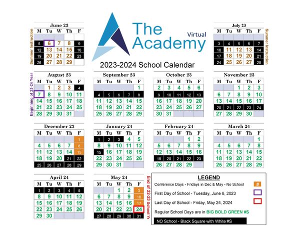 Year-Round Calendar - Online school for Dyslexia, ADHD, and Non-Traditional Learners.