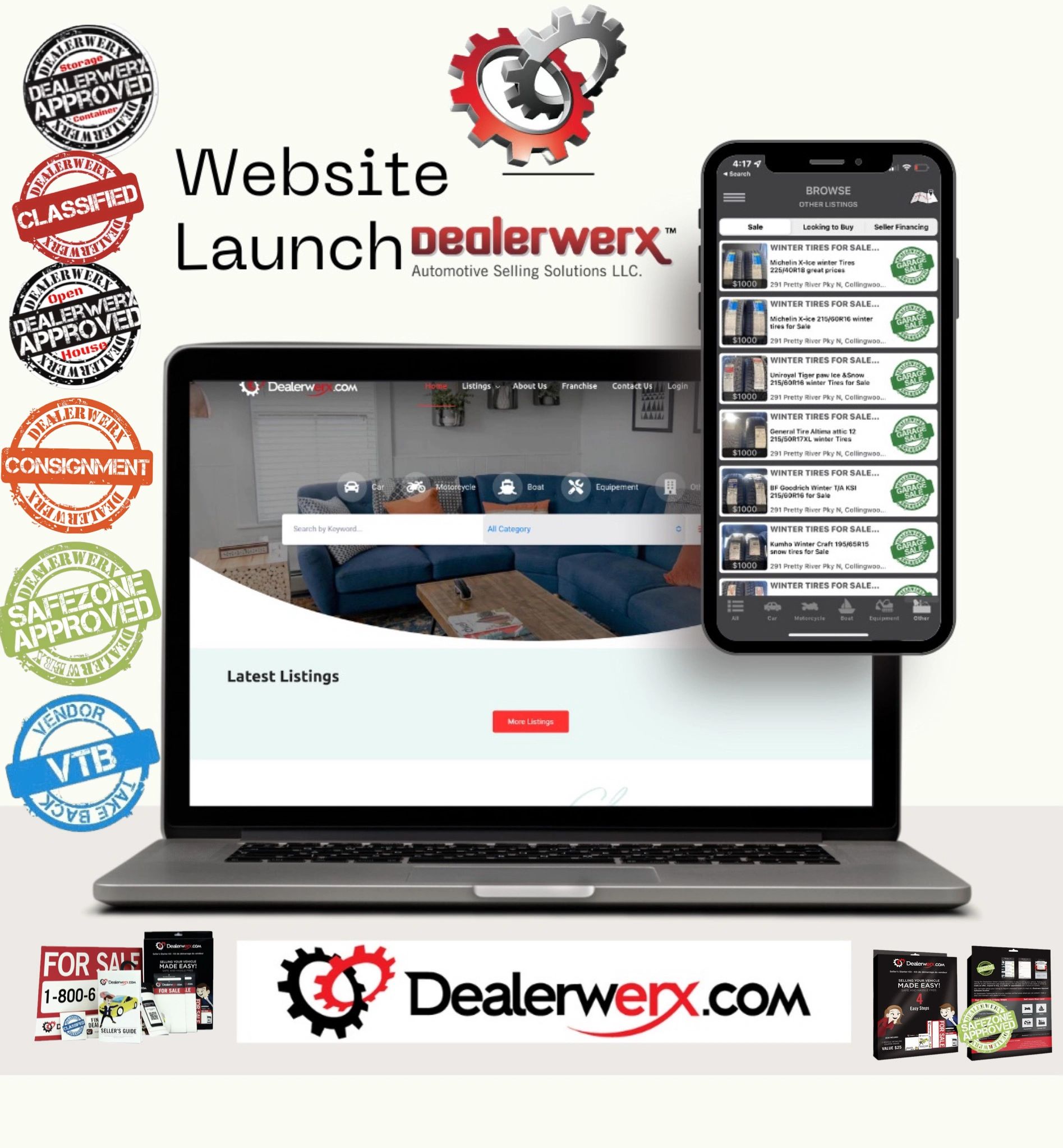 Dealerwerx App short list of Categories