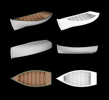 Canoe, 3D Model (Maya)