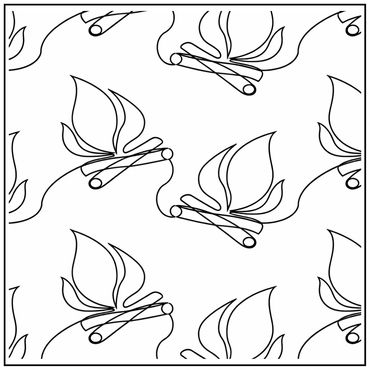 Campfire Flames - Pantograph / E2E © 2019 quiltingpantographs.com