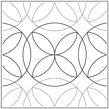Pantograph design example with Sand Dollar Rings or orange peels