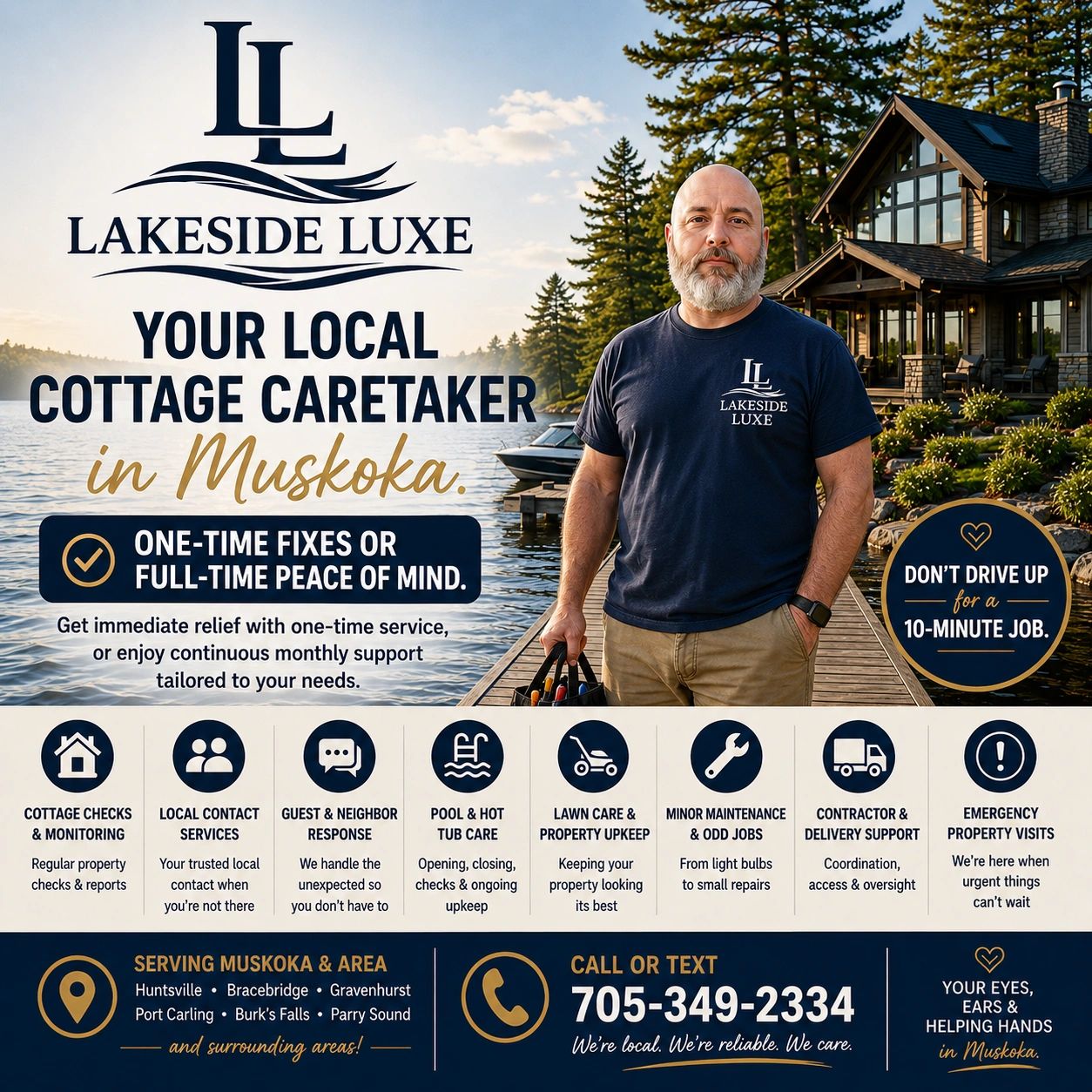 Lakeside Luxe offers local cottage caretaker services in Muskoka with reliable, personalized property care.