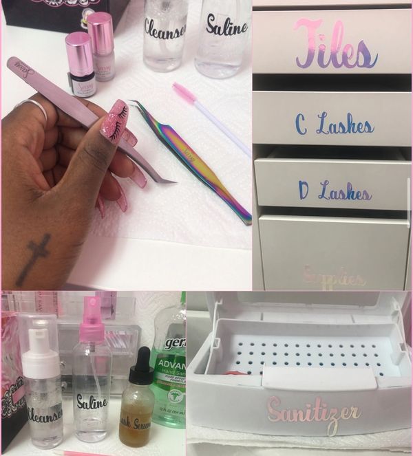A collage of different types of beauty products.
