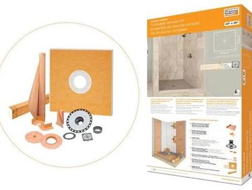 Shower system components and packaging box.