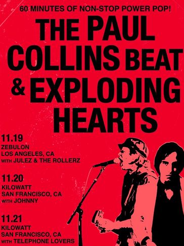 West Coast Power Pop Blow out!
LA Zebulon 11/19/2026
SF Kilowatt 11/20 & 11/21/2026