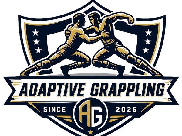 Logo of Adaptive Grappling with two wrestlers and bold text.