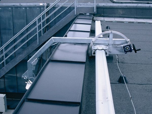 Metal access system for building roof