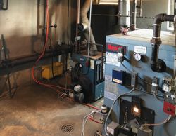 Commercial oil boilers in a church, maintained and repaired by us.
