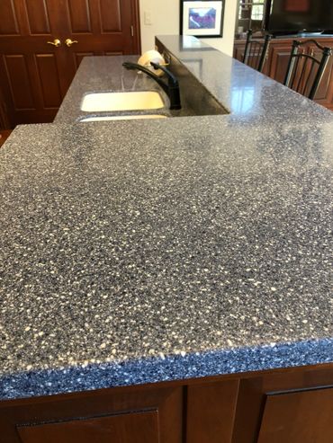 Finished Refinishing of Solid Surface Countertops