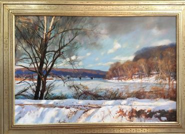 Buck County River landscape painting by Glenn Harrington 
